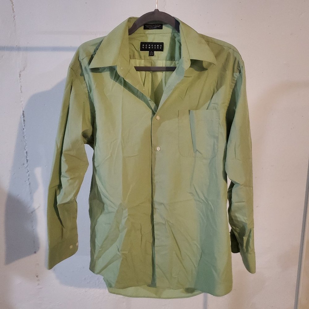 Bergamo New York Medium Olive Green Men's Button Up